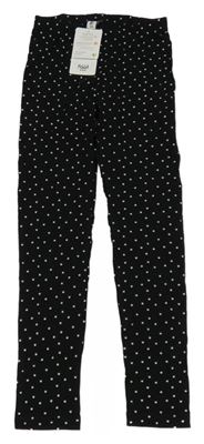 Nové - Černé puntíkaté legíny Yigga