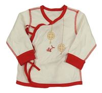 Biele zavinovací tričko s potlačou