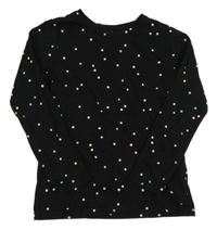 Čierne bodkovaná é tričko Sinsay