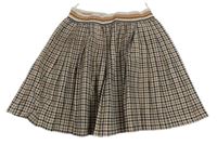 Hnedo-čierno-biela kockovaná sukňa C&A