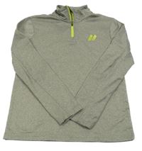 Khaki melírovaná športová funkčná mikina Crivit