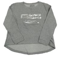 Sivá melírovaná mikina s nápisom Alive