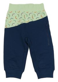 Tmavomodro-zelenkavé capri tepláky s bumerangy Jako-o