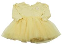 Žluté bavlněno/tylové šaty s kapsou a králíkem Dunnes