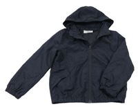 Tmavomodrá šušťáková jarná bunda s kapucňou H&M