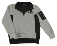 Sivo-čierna mikina s logem PlayStation Primark