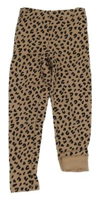 Hnědé teplé legíny s leopardím vzorem H&M