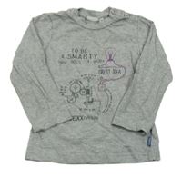 Sivé melírované tričko s vynálezy Mexx