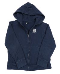 Tmavomodrá prepínaci mikina s výšivkou a kapucňou River Island