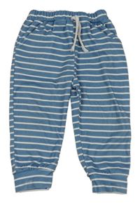 Modro-biele pruhované tepláky