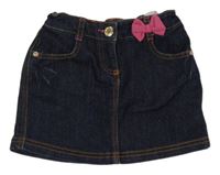 Tmavomodrá rifľová sukňa s mašlou LC Waikiki