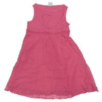 Tmavoružové šaty so srdcem a výšivkami S. Oliver