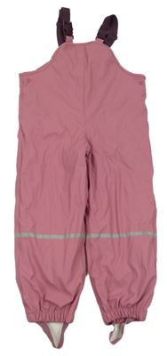 Starorůžové nepromokavé zateplené laclové kalhoty Lupilu