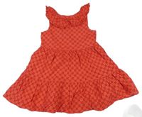 Červené perforované šaty s golierikom F&F