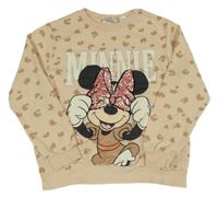 Béžová vzorovaná mikina s Minnie s flitry H&M