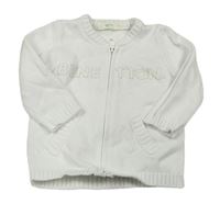 Biely prepínaci sveter s logom Benetton