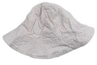 Bielo-svetloružový pruhovaný klobúk H&M