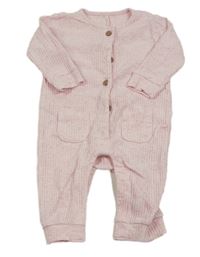 Světlerůžový žebrovaný overal Matalan