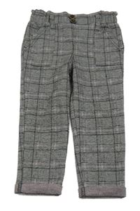 Černo-bílé kostkované úpletové kalhoty Primark