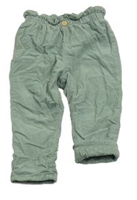 Khaki podšité manšestráky H&M