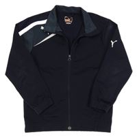 Tmavomodrá sportovní funkční propínací mikina s logem Puma