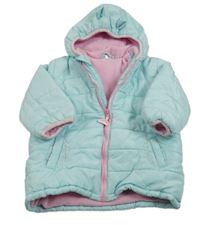 Svetlomodrá šušťáková zateplená bunda s kapucňou Ergee