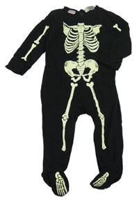 Černý overal s kostrou mango