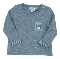 Modrá melírovaná mikina s medvěďom