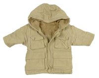 Béžová zateplená manšestrová bunda s kapucí George