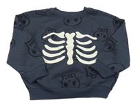 Tmavosivá mikina s kostmi Primark