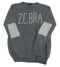 Sivý ľahký sveter s nápisom