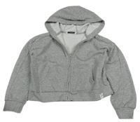 Sivá meílírovaná crop prepínaci mikina s kapucňou George