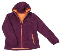 Fialová šusťáková funkční lyžařská bunda s kapucí Crivit
