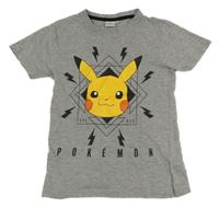 Šedé tričko s Pikachu 