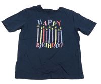 Tmavomodré tričko s nápisem Topolino