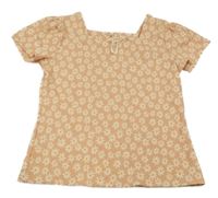 Svetloružové kvetované tričko