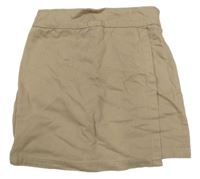 Béžové plátěné sukňové kraťasy 