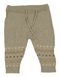 Béžové pletené tepláky so vzorom H&M
