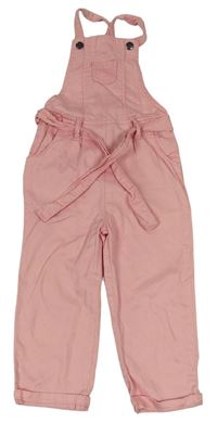 Ružové plátenné na traké nohavice s opaskom Topomini
