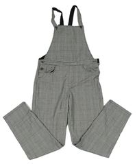 Černo-bílé vzorované kostkované laclové kalhoty H&M