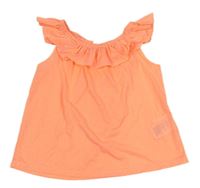 Neónově korálový top s volánikom H&M