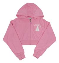 Ružová prepínaci crop mikina s písmenem a kapucňou zn. Primark