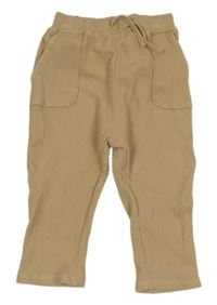 Béžové rebrované tepláky H&M