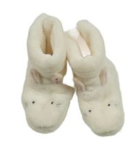 Biele plyšové zateplené papučky s králíčky H&M vel. 16/17