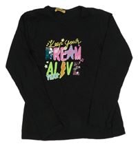 Černé triko s nápisy 