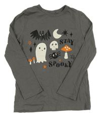 Sivé tričko s duchy a lebkami s nápismi George