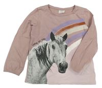 Lila triko s koněm a duhou S. Oliver