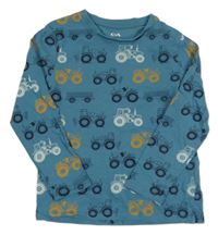 Modré tričko s traktormi C&A