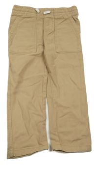 Béžové plátěné kalhoty H&M