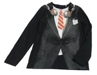 Černé triko s potiskem saka a sluchátky C&A